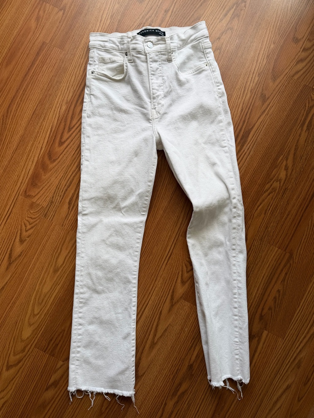 Veronica Beard Carly Kick Flare High Rise White Jeans Size 27